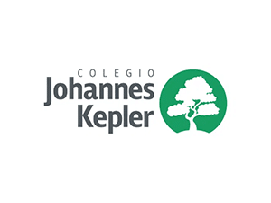 Colegio Johannes Kepler logo with green circle and white tree design
