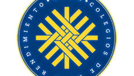 Logo of COAR, Colegios de Alto Rendimiento, featuring a yellow geometric pattern on a blue circular background