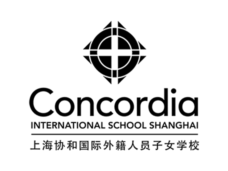 Concordia International School Shanghai Logo Concordia International School Shanghai logo with geometric cross emblem and bilingual text