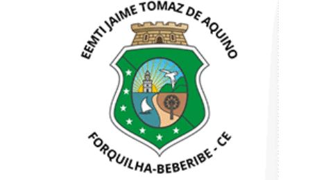 EEMTI Jaime Tomaz de Aquino school logo with green shield and city landmarks