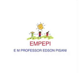 Logo of Escola Municipal Professor Edson Pisani (EMPEPI) showing children playing under a smiling sun, symbolizing education, joy, and community in Belo Horizonte.