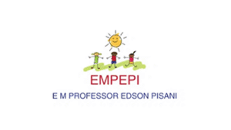 Logo of Escola Municipal Professor Edson Pisani (EMPEPI) showing children playing under a smiling sun, symbolizing education, joy, and community in Belo Horizonte.