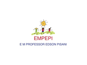 Logo of Escola Municipal Professor Edson Pisani (EMPEPI) showing children playing under a smiling sun, symbolizing education, joy, and community in Belo Horizonte.