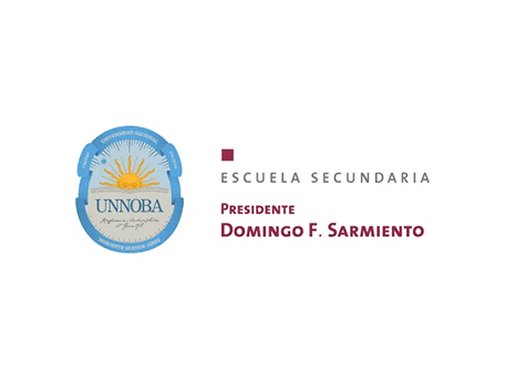 Escuela Secundaria Presidente Domingo F. Sarmiento UNNOBA Logo Escuela Secundaria Presidente Domingo F. Sarmiento UNNOBA logo with sun emblem