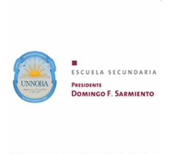 Escuela Secundaria Presidente Domingo F. Sarmiento UNNOBA logo with sun emblem