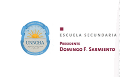 Escuela Secundaria Presidente Domingo F. Sarmiento UNNOBA logo with sun emblem
