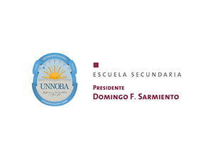 Escuela Secundaria Presidente Domingo F. Sarmiento UNNOBA logo with sun emblem