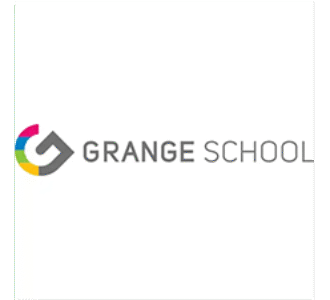 Grange School logo with stylized G in multi-coloured design