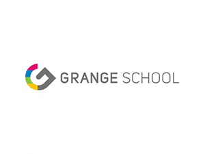 Grange School logo with stylized G in multi-coloured design