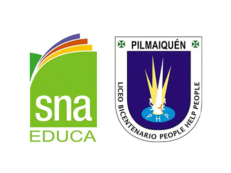 SNA Educa and Liceo Bicentenario People Help People Pilmaiquén logos side by side