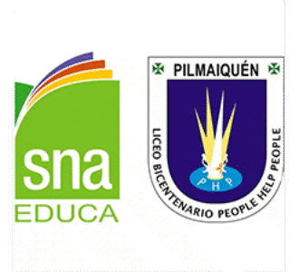 SNA Educa and Liceo Bicentenario People Help People Pilmaiquén logos side by side