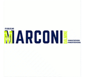 IIS Guglielmo Marconi logo with bold navy and lime green text design