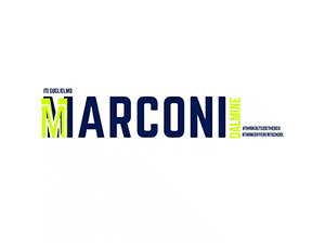 IIS Guglielmo Marconi logo with bold navy and lime green text design