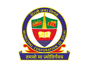 Emblem of the Municipal Corporation of Delhi featuring landmarks and symbols of education, representing Nagar Nigam Pratibha Baalika Vidhyalaya.