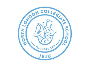 Logo of NLCS Jeju (North London Collegiate School Jeju), featuring a sailing ship symbolizing exploration, learning, and global education.