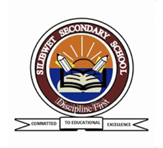 Silibwet Secondary School logo with open book, pencils, and sunrise design