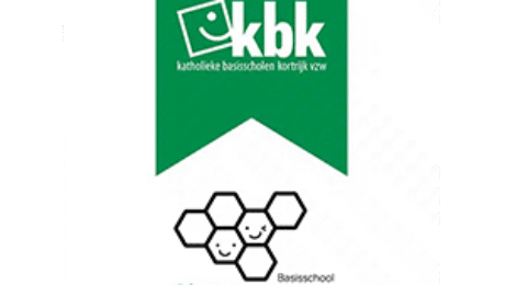 KBK Sint-Paulus Basisschool logo with green banner and smiling hexagon design