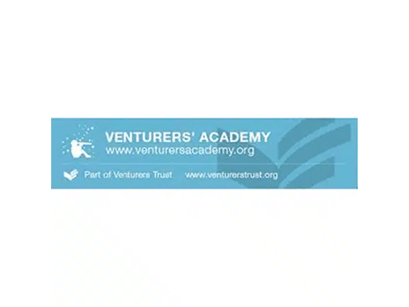 Venturers' Academy Logo Venturers' Academy logo banner with website URL and blue background