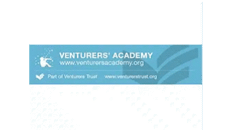 Venturers' Academy logo banner with website URL and blue background