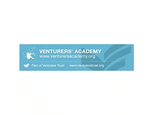 Venturers' Academy logo banner with website URL and blue background