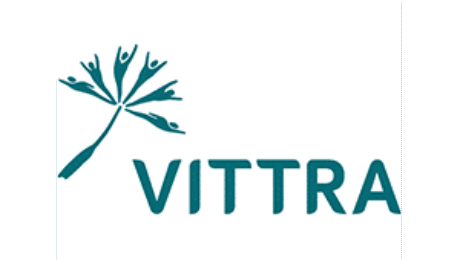 Vittra logo featuring stylized human figures forming a tree-like shape