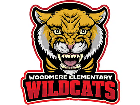 Woodmere Elementary Wildcats Logo Woodmere Elementary Wildcats logo featuring fierce wildcat mascot in yellow and black with red text