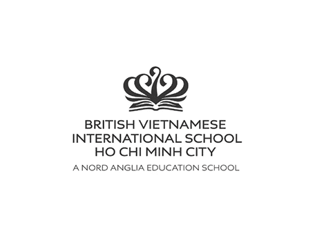British Vietnamese International School Ho Chi Minh City logo with crown and book emblem
