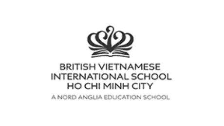 British Vietnamese International School Ho Chi Minh City logo with crown and book emblem