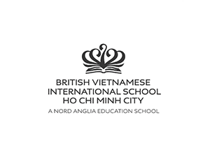 British Vietnamese International School Ho Chi Minh City logo with crown and book emblem