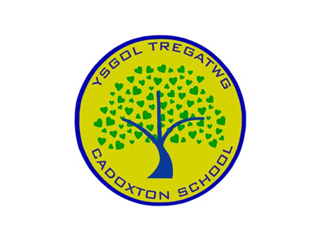 Ysgol Tregatwg Cadoxton School logo with green heart-leaf tree