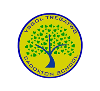 Ysgol Tregatwg Cadoxton School logo with green heart-leaf tree