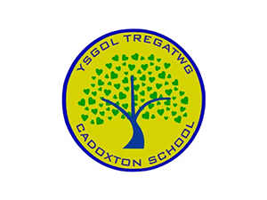 Ysgol Tregatwg Cadoxton School logo with green heart-leaf tree