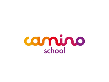 Camino School logo with colourful gradient text