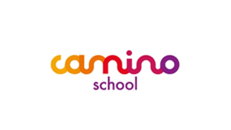 Camino School logo with colourful gradient text