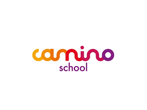Camino School logo with colourful gradient text