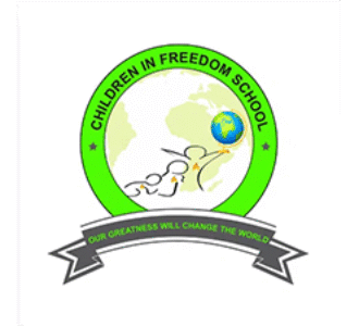 Children in Freedom School logo with globe, children figures, and motto “Our greatness will change the world”