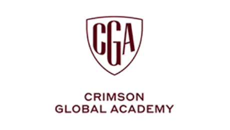 Crimson Global Academy logo with CGA shield