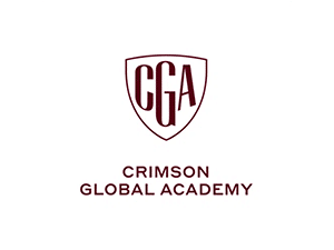 Crimson Global Academy logo with CGA shield