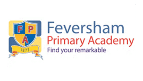 Feversham Primary Academy logo with school crest and motto “Find your remarkable”
