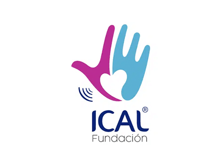 ICAL Fundación logo with pink and blue hands forming a heart