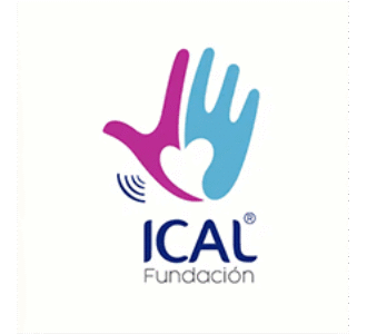 ICAL Fundación logo with pink and blue hands forming a heart