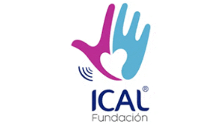 ICAL Fundación logo with pink and blue hands forming a heart