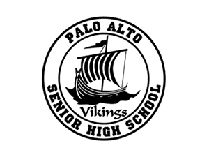 Palo Alto Senior High School Vikings logo with Viking ship