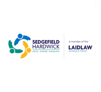 Sedgefield Hardwick school logo with colourful people circle and Laidlaw Schools Trust text