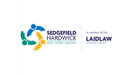 Sedgefield Hardwick school logo with colourful people circle and Laidlaw Schools Trust text