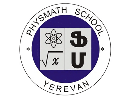 PhysMath School Yerevan logo with science and mathematics symbols