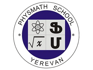 PhysMath School Yerevan logo with science and mathematics symbols
