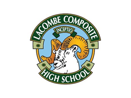 Lacombe Composite High School logo.