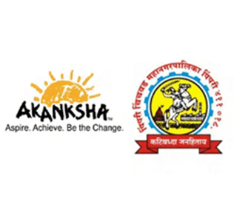Akanksha and Mumbai municipal education logos.