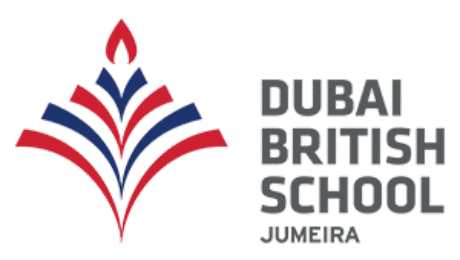 DBS Jumeira Body logo featuring a stylized heart-shaped human figure in red and blue
